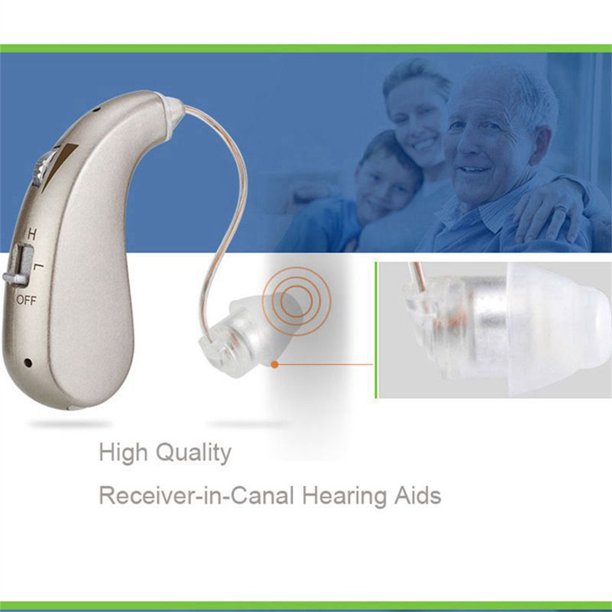 Digital Rechargeable Hearing Aid, BTE Severe Loss Invisible Ear Aids , High Power Amplifier Sound Enhancer Device to Aid and Assist Hearing For ElderlyDeaf, 1 Pack