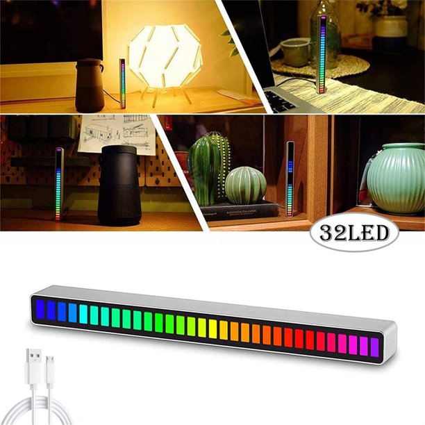 LED Music Light Sound Control Pickup Rhythm Lights RGB 32 LEDs for Gym Bar Party Decoration