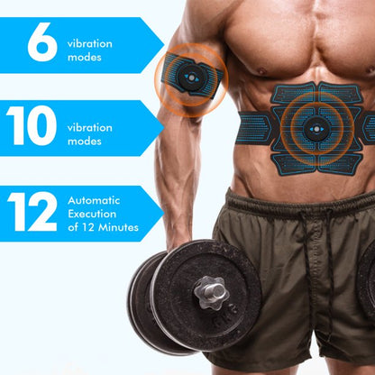 vinsic Abs Stimulator, EMS Muscle Stimulation ABS Belt for Men and Women, Arm and Leg Trainer, Home Gym Fitness Equipment with 14 Extra Gel Pads,6 Modes 10 Levels, USB Charging (Black)