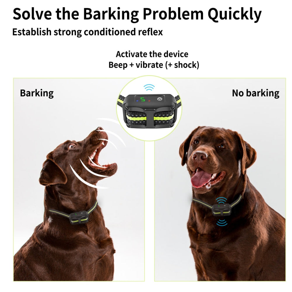 Mrdoggy Dog Bark Collars,3th Generation Automatic Anti Barking Device, Beep Vibration and No Harm Shock for Small Medium Large Dogs