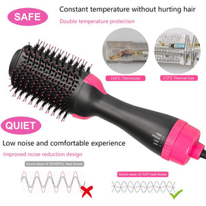 XPREEN One Step Hair Dryer,Volumizer Hot Air Hair Dryer Brush,Salon Negative Electric Blow Dryer Rotating Curler and Ion Hair Straightener Brush for Fast Drying,Straightening,Curling