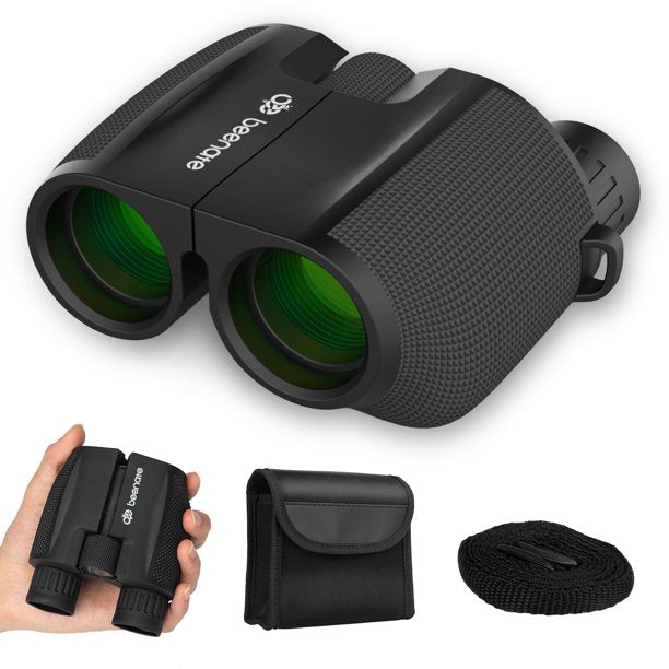 Binoculars For Adults And Kids, Beenate 10x25 Compact Binoculars Lightweight with Low Light Night Vision, Small Binoculars For Bird watchTravel Sightseeing Hunting and Outdoor Sports Games,J77