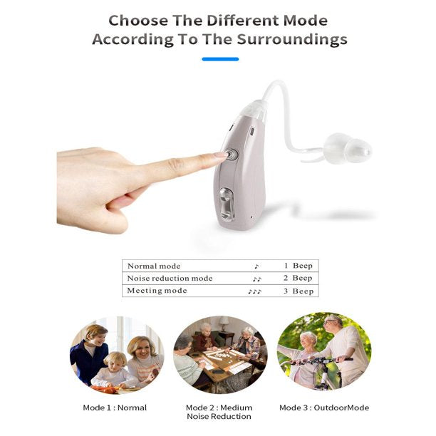 Hearing Aids for Ears,2PCS Rechargeable Hearing Aids For Seniors ,Audio Sound Amplrifie For Ears Devices With Volume Control
