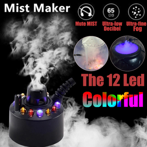 Halloween Mist Maker Fogger Fog Machine with 12 LED for Halloween Party Decoration