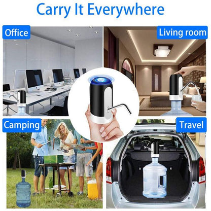 Water Pump Dispenser, Automatic Drinking Water Bottle Pump for 1.18-5 Gallon Water Bottle Dispenser USB Charging Portable Water Dispenser With LED Light for Home Kitchen Office Outdoor Use