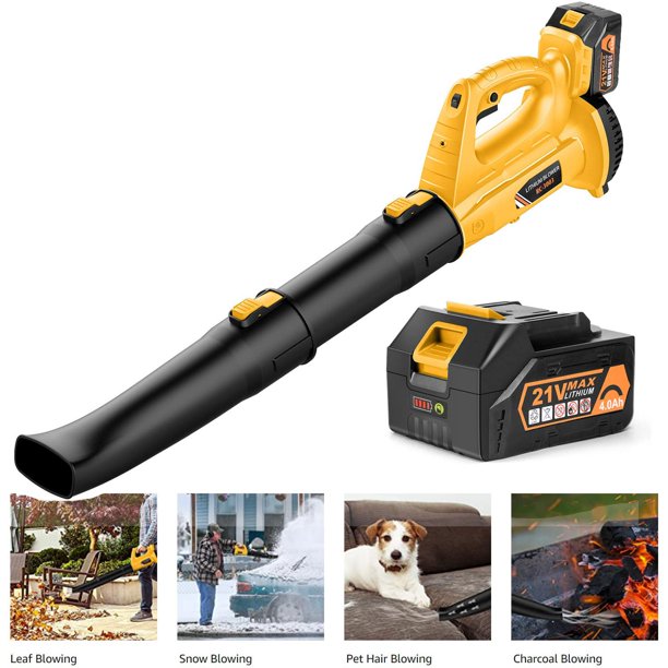 Melliful Leaf Blower Cordless,20V 180CFM 150MPH Electric Leaf Blower with 2.0Ah Battery & Charger for Lawn Care, Battery Powered Leaf Blower Cordless Lightweight for Snow Blowing