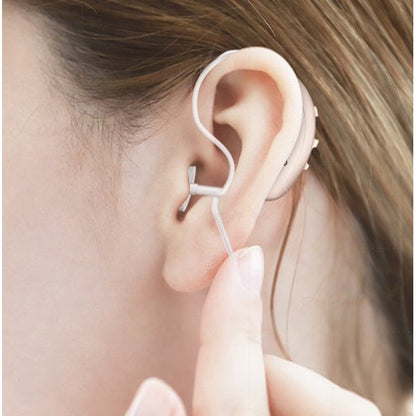 1 Pair Hearing Aids, Battery Powered Hearing Amplifier with Noise Cancelling for Adults with Hearing Loss, Digital Ear Hearing Assist Devices Volume Control Flesh