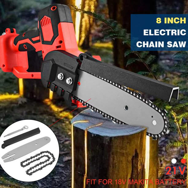 Mini Chainsaw 8 inch Cordless, Portable Electric Chain Saw with 2 Battery, Auto-oil System One-Hand Lightweight, Brushless Power Chain Saws with Safety Switch for Tree Branch Wood Cutting