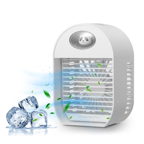 Beenate Air Conditioner Portable, Rechargeable Personal Cordless Air Cooler Battery Powered Desk Fan with 3 Speeds, for Small Room Office Dorm and Outdoor (White)