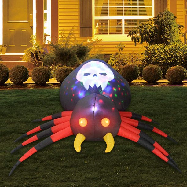 6ft Width Halloween Inflatable Spider with Magic Light Cooseas Blow Up Yard Decoration