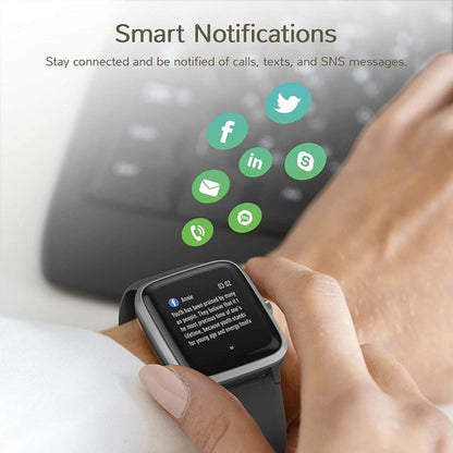 Doosl Fitness Tracker HR, Smart Watch, Activity Tracker Watch with Heart Rate Monitor, Waterproof Smart Fitness Band with Step Counter, Calorie Counter, Pedometer Watch for Women and Men (Black)
