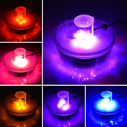 Halloween Witch Pot with Mist Maker,Witch Jar Atomizer Lamp Punch Bowl with 12 LED Light Color Change Fogger Mini Candy Cauldron Decor