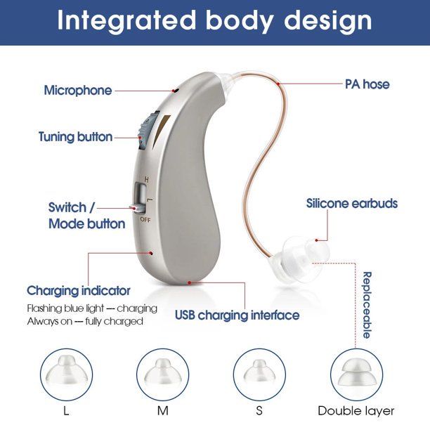 Hearing Aids for Ears Rechargeable Doosl Hearing Amplifier for Seniors Adults Hearing Aid and Assist Noise Canceling 1 Pack