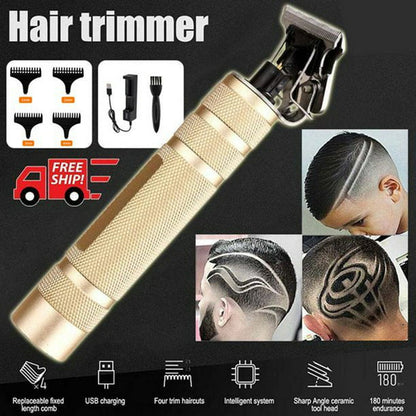 Electric Hair Clippers for Men, Cordless Rechargeable Pro Li Hair Trimmer with T-Blade Close Cutting Trimmer for Men, 0mm Zero Gap Bald Head Clippers(Gold)
