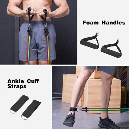 Bodyweight Resistance Trainer Kit, Home Suspension Training Straps, Fitness Resistance Trainer with Resistance Loop Bands, Full Body Workout for Indoor or Outdoor Gym(Black)