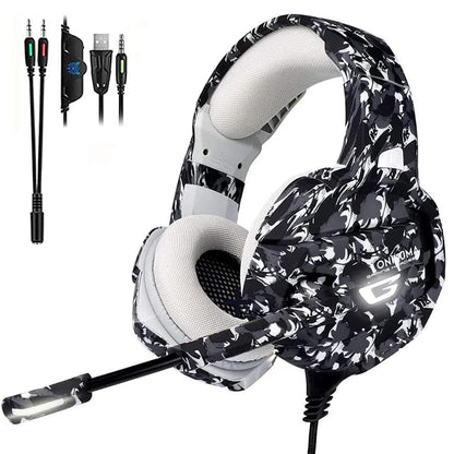 Gaming Headset, ONIKUMA K5 Stereo Bass Surround RGB Noise Cancelling Over Ear Gaming Headphones with Mic, for PS4 Xbox One PC Nintendo Switch Tablet Smartphone