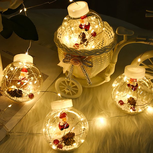 10LEDs Globe Christmas String Lights,IFanze Xmas Ball Curtain Light for Yard Home Party Porch Decor (Warm White)