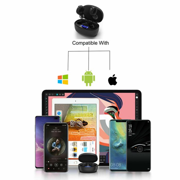 Doosl Bluetooth Earbuds 5.0 Bass True Wireless Headphones, Sports Wireless Earbuds Stereo Earphones, Built-in Microphone for iPhone, Samsung, Android Phone