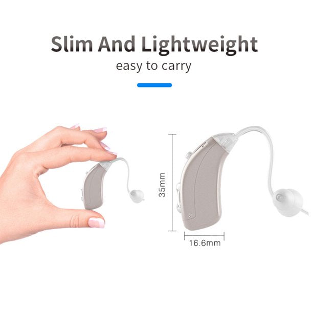 Hearing Aids for Adults Seniors, Rechargeable Hearing Assist with Earbuds Voice Enhancer Noise Cancelling 1 pair