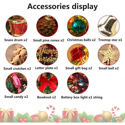 Tabletop Christmas Tree, Artificial Mini Christmas Tree Desktop Christmas Pine Tree with Hanging Ornaments and Stand for Christmas Holiday Decoration