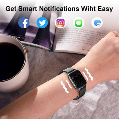Doosl Smart Watch, IP68 Waterproof Fitness Tracker Watches for Men Women, Activity Tracker with Full Touch Color Screen Heart Rate Monitor Pedometer Sleep Monitor for Android and iOS Phones, Black