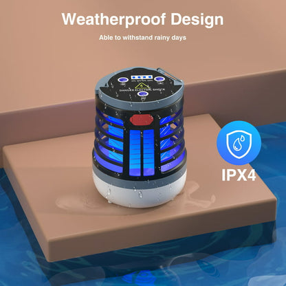 Bug Zapper, Electric Solar Bug Zapper Outdoor And Indoor, 3000V High Powered Pest Control Waterproof Cordless Outdoor Bug Zapper, Rechargeable Insect Fly Trap For Home,Kitchen, Patio, Backyard