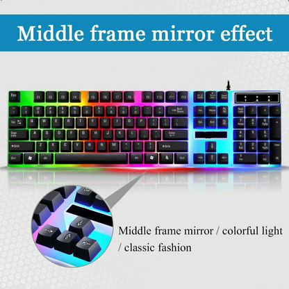 Gaming Keyboard And Mouse Set Rainbow LED Wired USB Keyboard And Mouse For PC PS3 PS4 Xbox One and 360