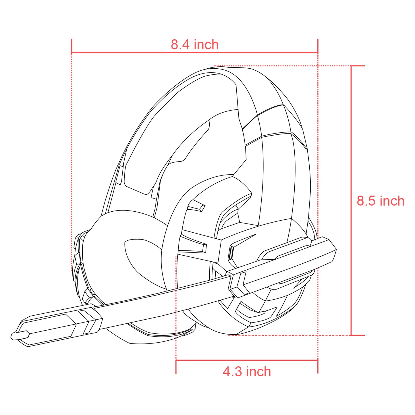 Onikuma K2 Pro Over-Ear Gaming Headset, Wired Stereo Game Headphones with Mic for PS4 PS5 Xbox Nintendo Switch PC Laptop ipad Over-Ear Headphone with Microphone
