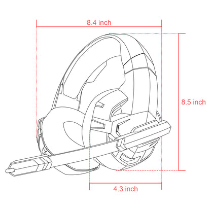 Onikuma K2 Pro Over-Ear Gaming Headset, Wired Stereo Game Headphones with Mic for PS4 PS5 Xbox Nintendo Switch PC Laptop ipad Over-Ear Headphone with Microphone