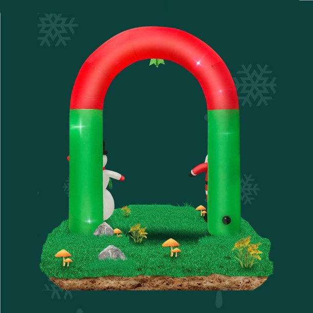 JoRocks Christmas Blow up Archway 7.9 FT Inflatable Santa Claus Snowman Outdoor Airblown Arch Decoration Built-in LED Lights