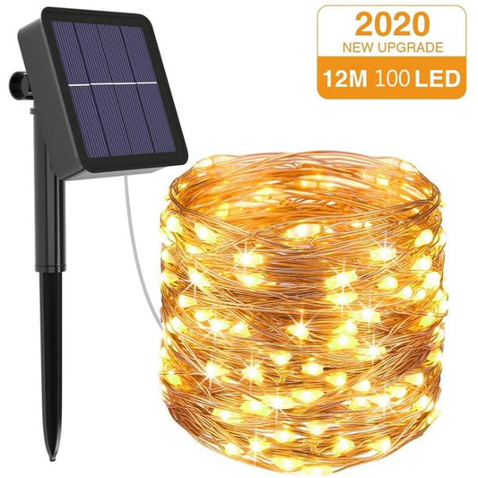 Solar String Lights,100 LED Solar Powered Fairy Lights,Waterproof Outdoor/Indoor Starbright Solar Lights for Patio, Wedding,Yard, Party,Garden Warm White 1-Pack