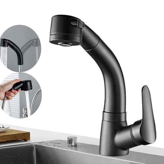 Beenate Kitchen Faucet, with Pull Down Sprayer Brass Single Handle Sink Commercial Modern Stainless Steel Vanity Basin Black