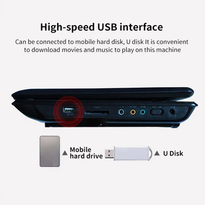 Portable DVD Player with 10.2" HD Swivel Screen for Car Black
