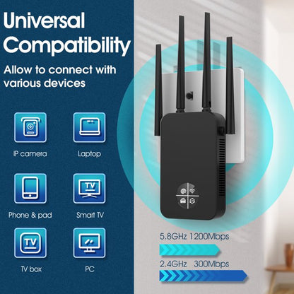 WiFi Extender WiFi Range Extender Wireless Internet Booster Cover up to 5000 sq.ft & 35 Device Wireless Signal Booster Repeater with Ethernet Port Extend Internet WiFi to Home Device