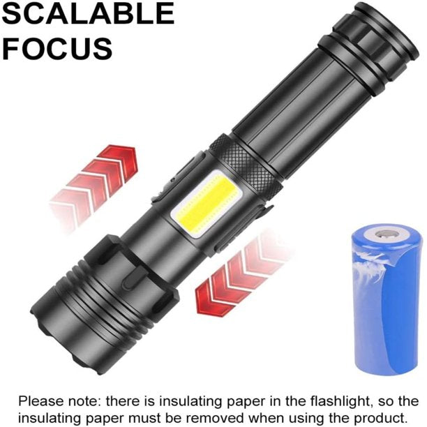 90000 Lumens Powerful Flashlight, Laighter USB Rechargeable Waterproof XHP50 Searchlight Super Bright 5 Modes LED Flashlight Zoom Bar Torch for emergencies Hiking Hunting Camping