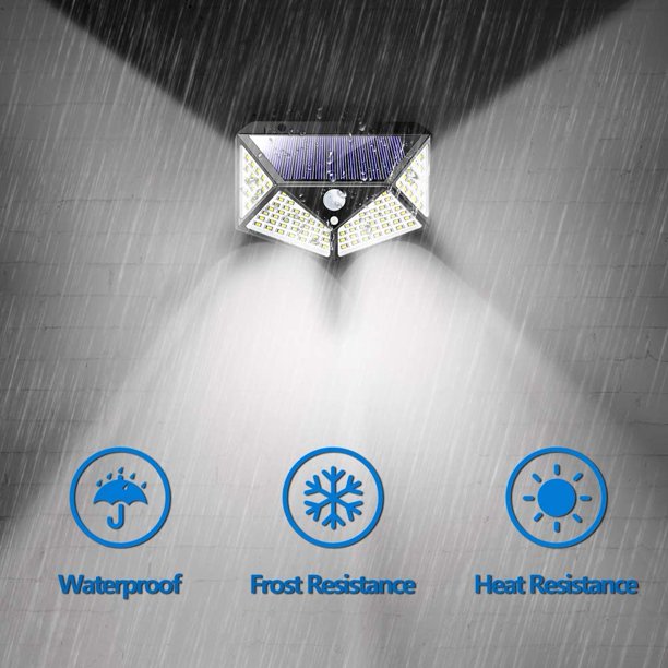 Outdoor Solar Lights, 3 Modes Wireless IP65 Waterproof Heatproof Solar Motion Sensor Lights Security Lights for Porch Garden, Patio, Fence, 2 Packs
