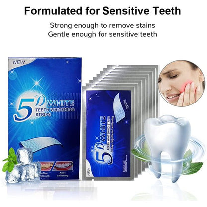 Teeth Whitening Strips 5D, Safe and Effective Teeth Whitening Kit 28 Pouches 56pcs