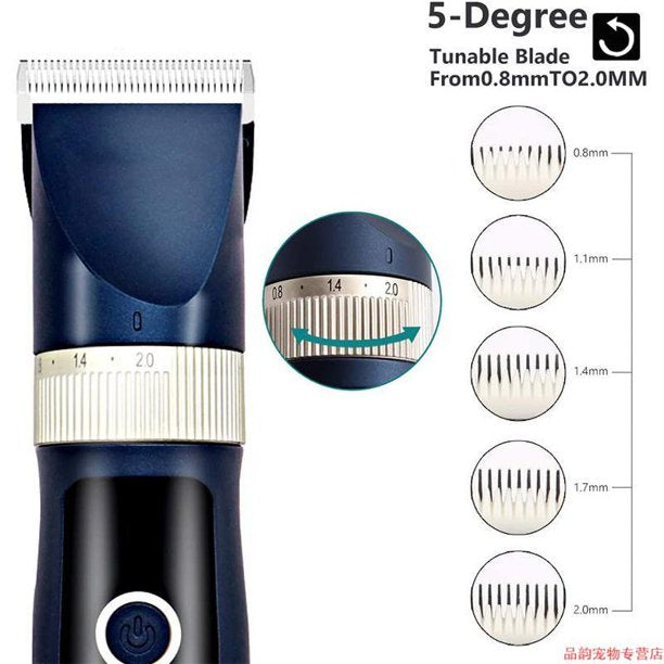 Dog Clippers Low Noise Pet Clippers Rechargeable Dog Trimmer Cordless Pet Grooming Tool Professional Dog Hair Trimmer with Comb Guides Scissors Nail Kits for Dogs Cats and Others