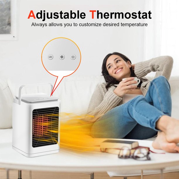 Space Heater Beenate 850W Portable Electric Heater with Night Light, Small Quiet Ceramic Heater for Desk, Office, Home