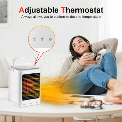 Space Heater Beenate 850W Portable Electric Heater with Night Light, Small Quiet Ceramic Heater for Desk, Office, Home