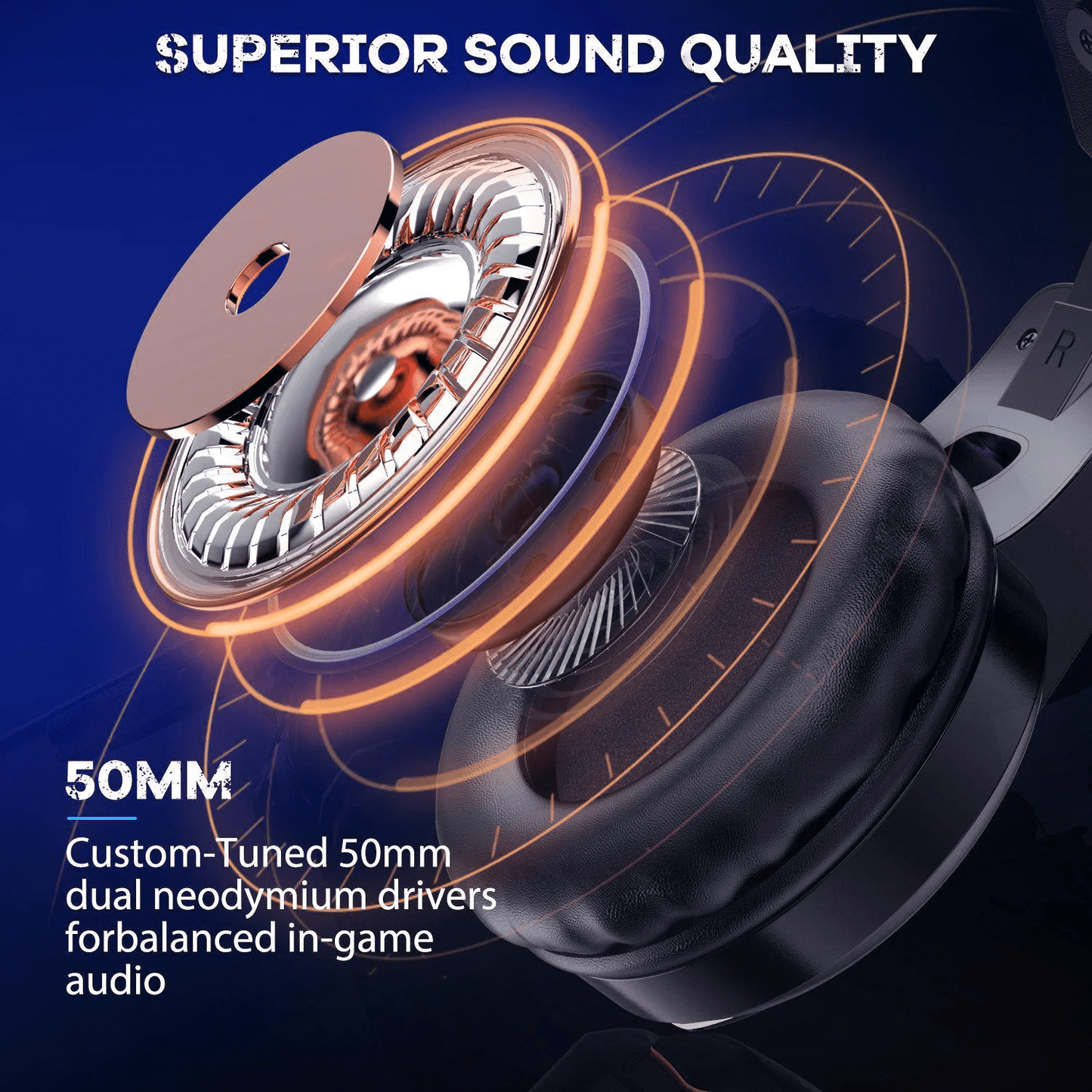 ONIKUMA K16 Stereo Gaming Headset for PS4, Xbox One, Nintendo Switch, PC, PS3, Mac, Laptop, Over-Ear Headphones PS4 Headset Xbox One Headset with Surround Sound, LED Light & Noise Canceling Microphone