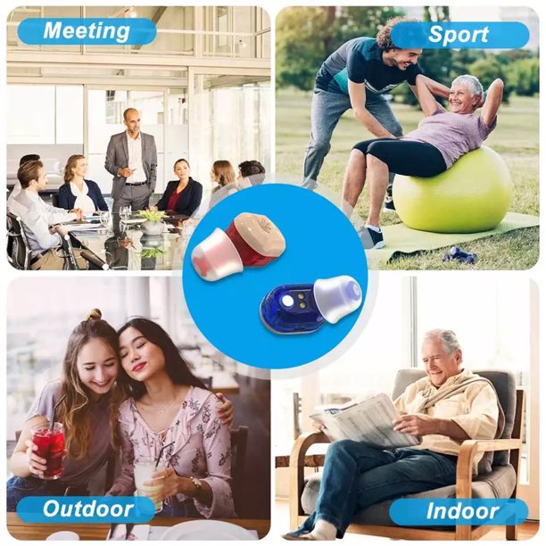 Hearing Amplifier Aid Digital Personal Sound Amplifier Devices ITE for Seniors,Inner-Ear Hearing aid Music TV with Box