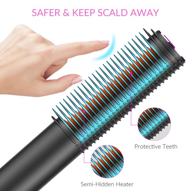 iFanze Hair Straightener Brush,Hair Straightening Brush Hot Curling Iron with Anti-Scald Feature Auto Temperature Lock Auto-Off Function
