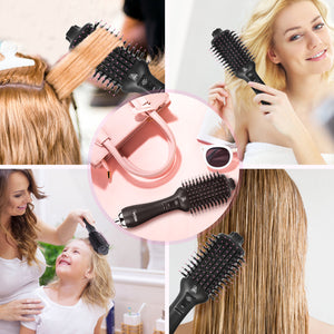 Hair Dryer Brush, Blow Dryer Brush, Hair Dryer and Volumizer Set with Interchangeable Brush Head for Rotating Straightening, Curling, Salon Negative Ion Ceramic Hot Air Brush Comb