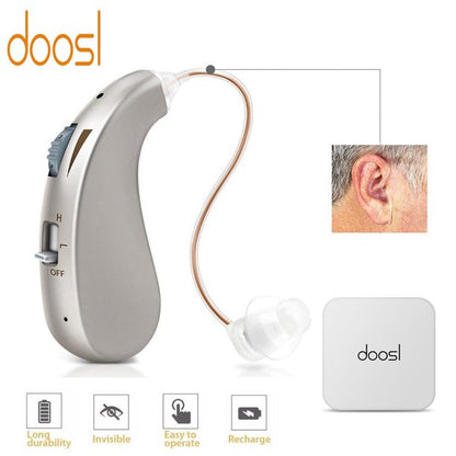 Doosl Rechargeable Hearing Amplifier,Invisible Hearing Aids for Seniors with Noise Cancelling and Volume Control