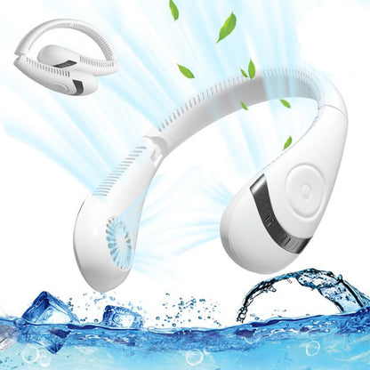 Portable Neck Fan,Folding Personal Neck Fan, 5000 mAh Hands Free Bladeless Mini Fans 3 Speeds Cooling Air Outlet Wearable Neck Fan Suitable for Traveling/Sports/Office (White)