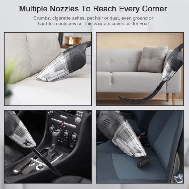 Portable Car Vacuum, 7kpa Wireless Hand Vacuum Cleaner Powerful Dustbuster with Washable HEPA Filter Multi-Purpose for Home Car