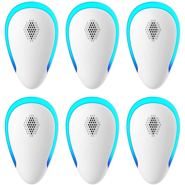 6 Pack Ultrasonic Pest Repellent, Ultrasonic Indoor Bug Zapper Plug- in for Mosquitoes Roaches Flea Spiders Ants Mice in Living Room Bedroom Kitchen Office Warehouse Supermarket