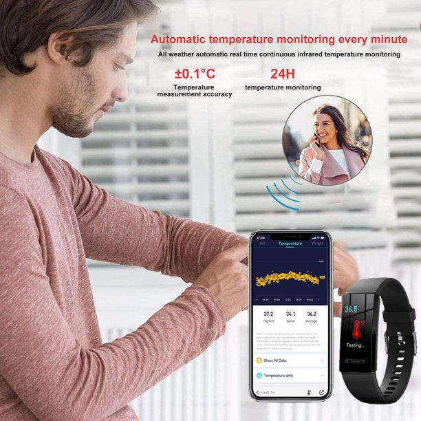 Jorocks Fitness Activity Tracker with Heart Rate Monitor Smart Watch for Women Men Kids, Black