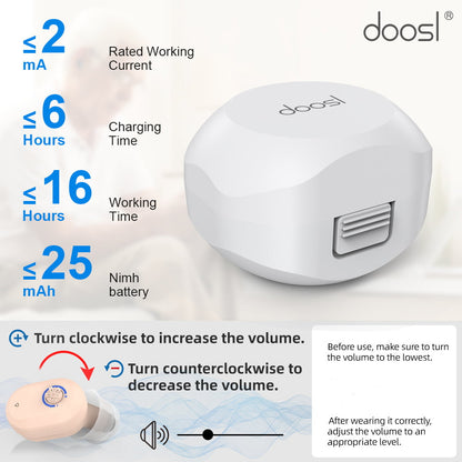 Doosl Personal Sound Amplifier for Ears, Noise Reduction, Rechargeable Aid Digital Sound Amplifiers with Portable Charging Case, in-ear Amplifier Devices to Assist Hearing of Seniors and Adults